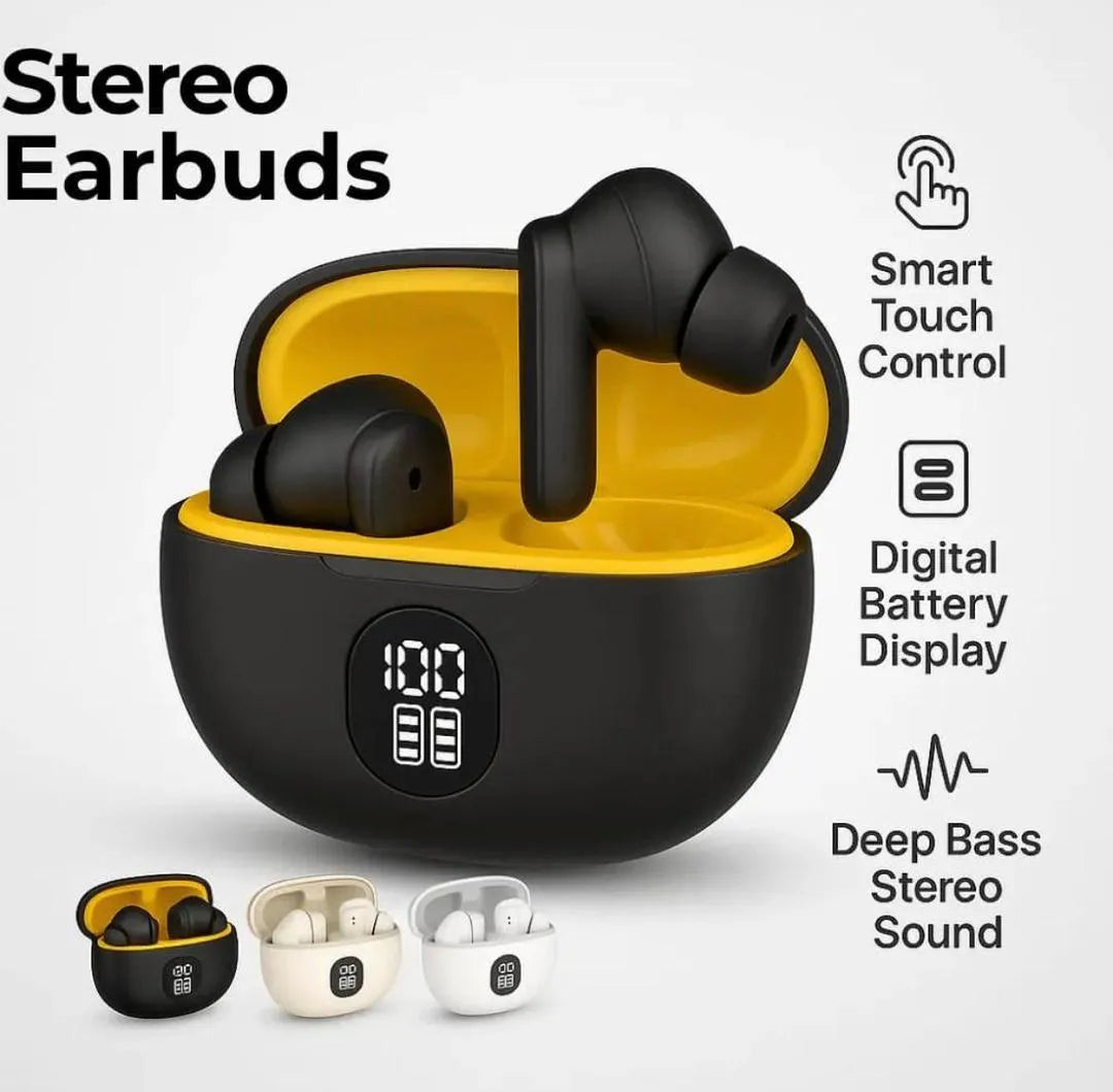 Wireless Stereo Earbuds – HD Sound, Deep Bass & 24H Playtime