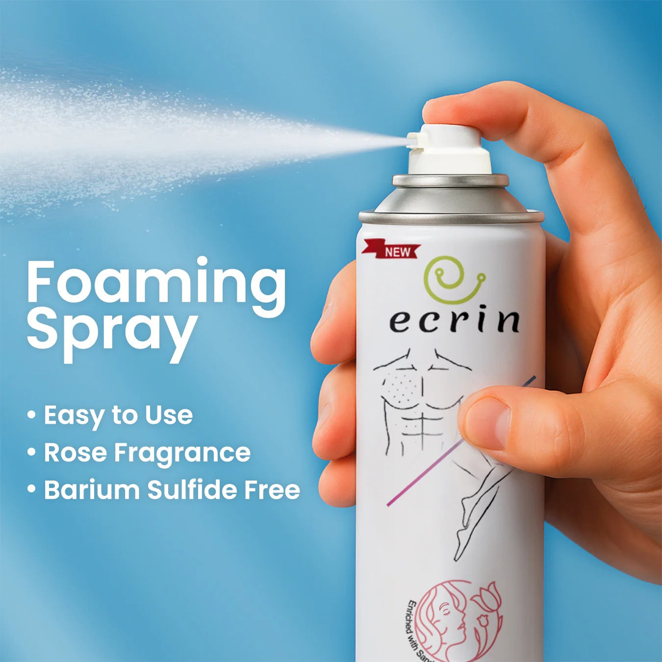 Ecrin Advanced Hair Removal Foaming Spray – Instant Smooth & Painless Hair Removal (200ml)