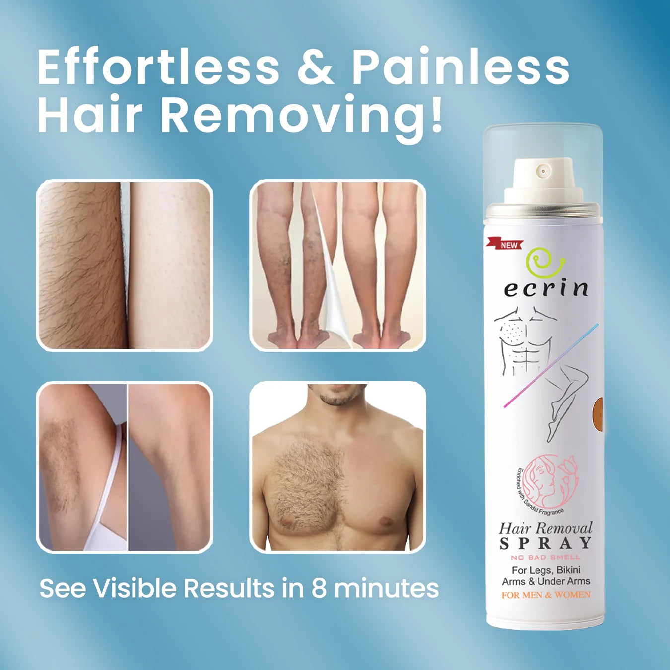 Ecrin Advanced Hair Removal Foaming Spray – Instant Smooth & Painless Hair Removal (200ml)