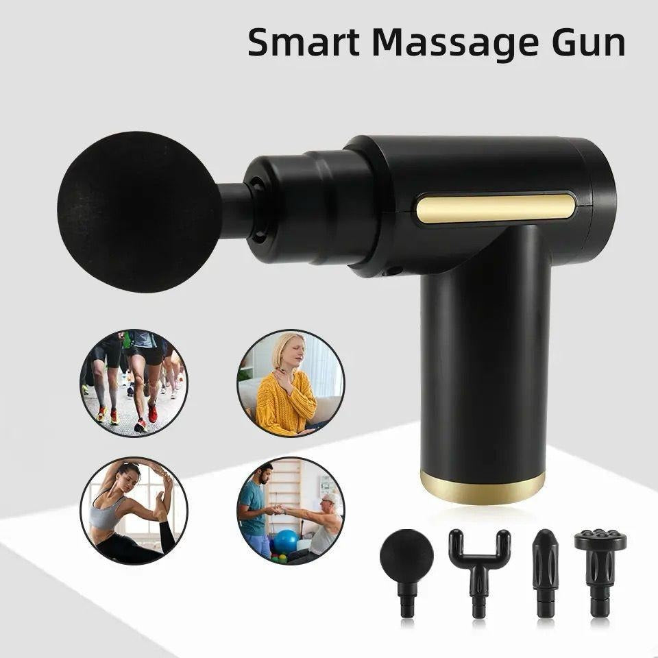 4-in-1 Massage Gun | Deep Tissue Pain Relief & Muscle Recovery with 4 Attachments