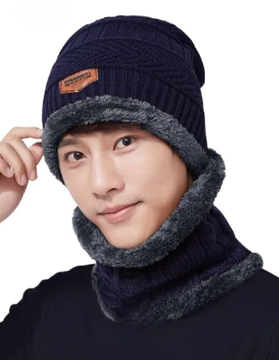Premium Winter Woolen Hat & Neck Warmer Set | Ultra Warm, Soft & Windproof for Cold Weather (Random Color)