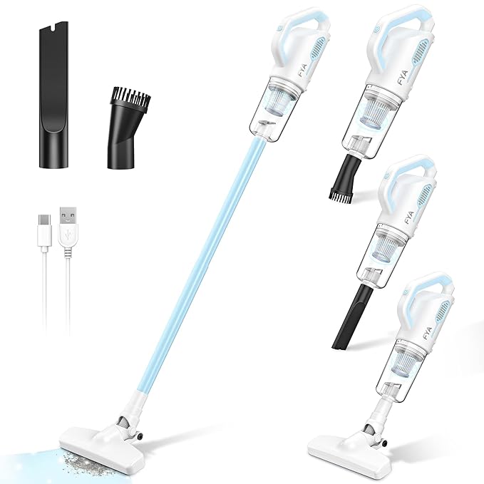 COMFEE ' Vacuum Cleaner 2 in 1 Handheld Stick Cleaner 5M Long Cord Lightweight Powerful 600W 16000Pa Suction 0.5L Large Capacity Excellent Central Filtration System for Car Home Kitchen Hair- White
