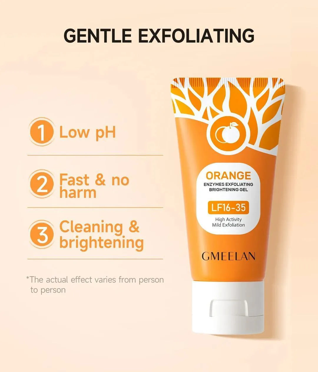 Orange Enzyme Exfoliating Gel – 1 Minute Gentle Brightening Formula